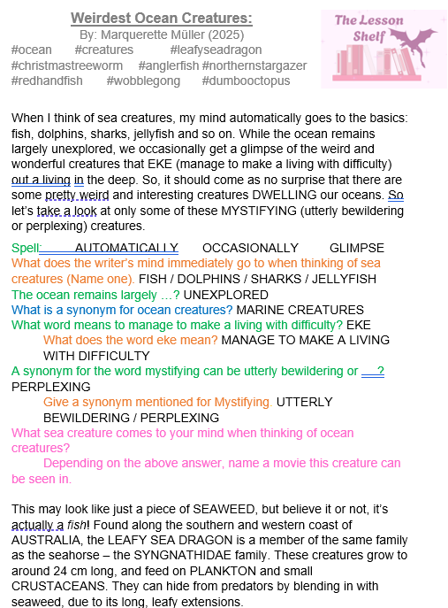 S2C Lesson: Weirdest Ocean Creatures - Image 2