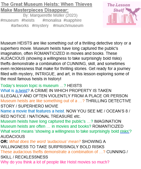 S2C Lesson: Daring Museum Heists - Image 2