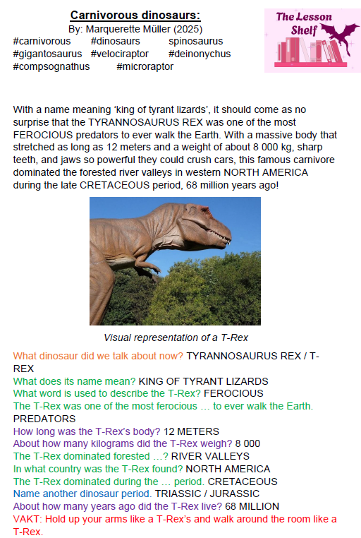 S2C Lesson - Carnivorous Dinosaurs - Image 2