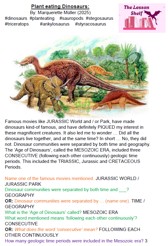 S2C Lesson: Plant-eating dinosaurs - Image 2