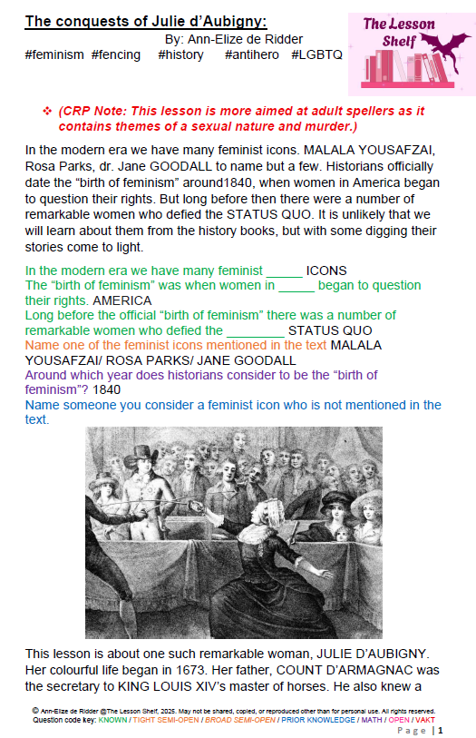 S2C Lesson - The conquests of Julie d’Aubigny - Image 2