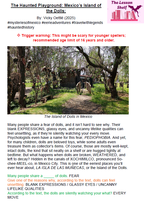 S2C Lesson - The Haunted Playground: Mexico’s Island of the Dolls - Image 2