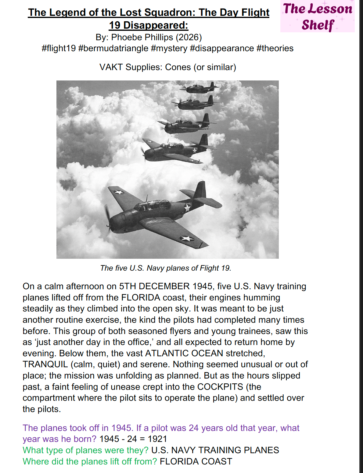 S2C Lesson: The Legend of the Lost Squadron: The Day Flight 19 Disappeared - Image 2